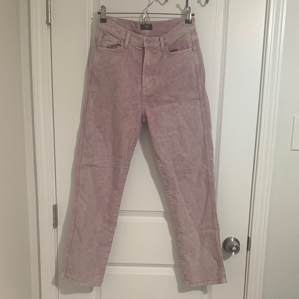 7 For All Mankind Straight-Leg Jeans in Blush Pink